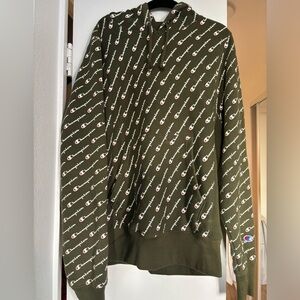 Green Champion print hoodie